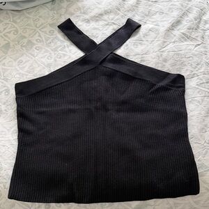 Express Black Cross-Strap Crop Top